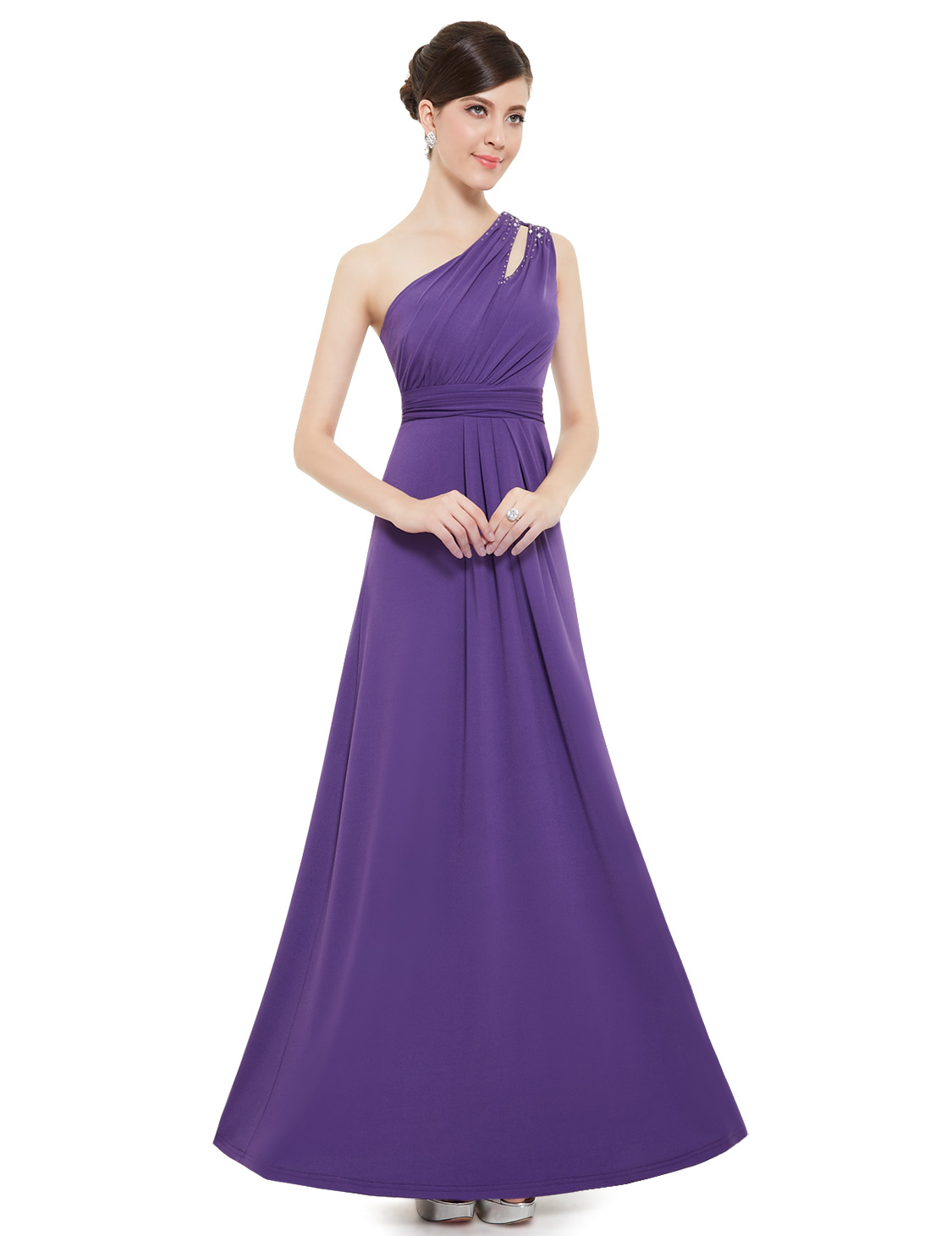 Ever Pretty Sexy One Shoulder Purple Long Bridesmaid Formal Prom Dresses 08497 Ebay 3920