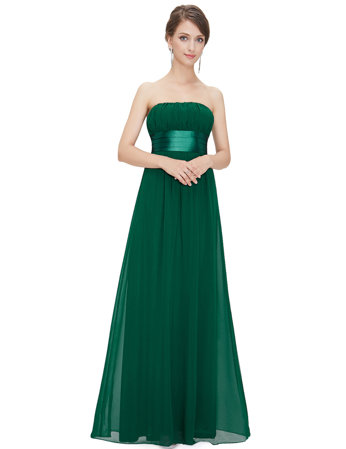 Ever Pretty Sexy Green Empire Waist Strapless Long Evening Gown 09060