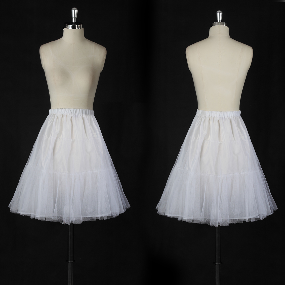 White Hoopless Multilayer Petticoat Underskirt 00020 US Size 10 12 