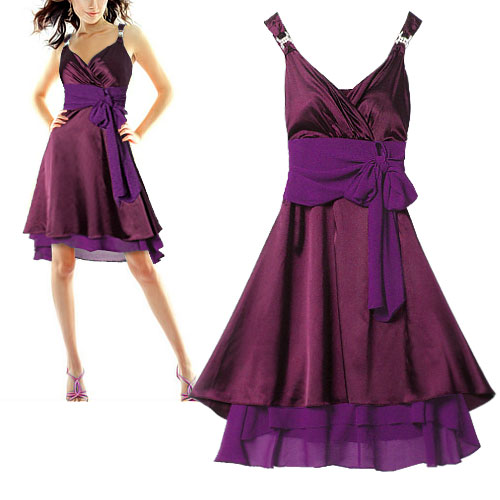 Gorgeous Purple Empire Waist Padded Bust Graduation Dresses 03022PP | eBay