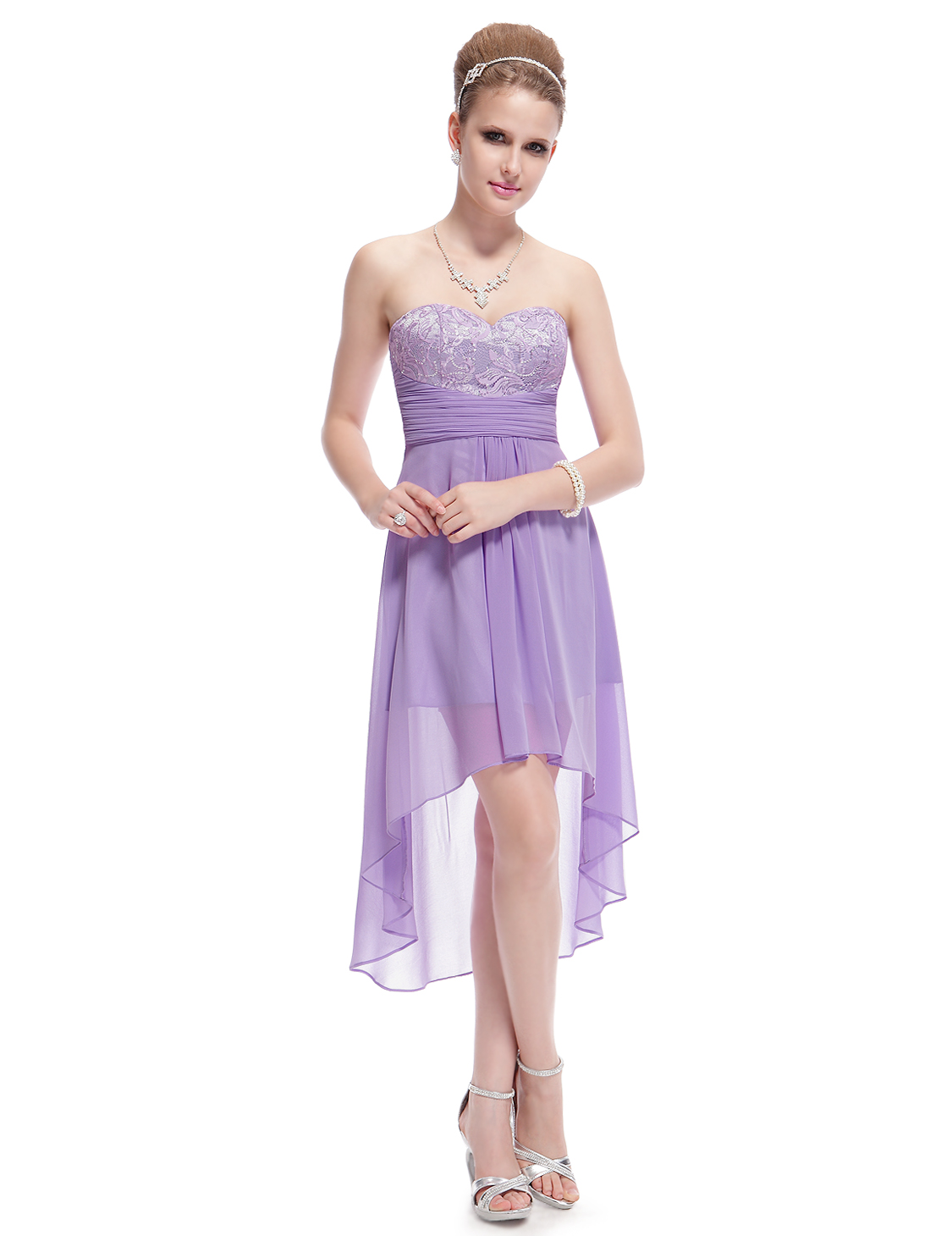 Ever Pretty Purple Lace Hi-low Cocktail Party Summer Bridesmaid Prom ...