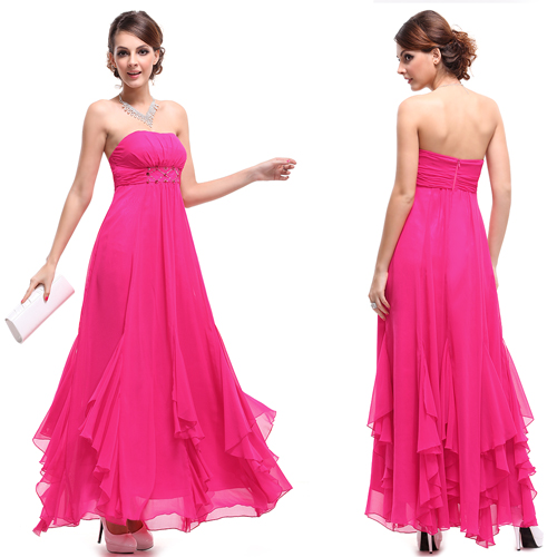 Ever Pretty Ladies Hot Pink Long Formal Bridesmaid Evening Prom Dress ...