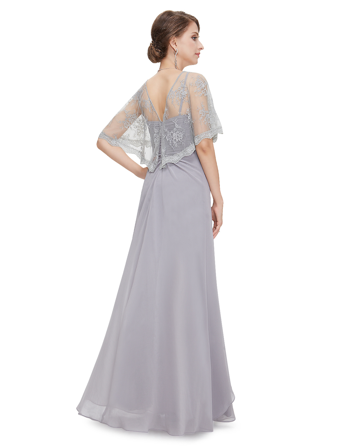 Women's Elegant Lace Wraps Long Grey Prom Evening Formal Dress 08348 US ...