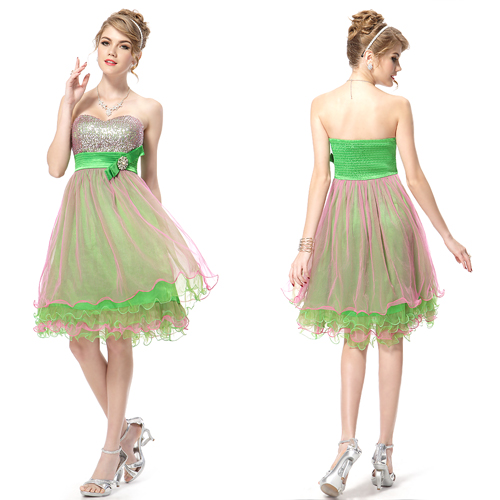 Sweetheart Neckline Sequins Bow Ruffles Rhinestones Prom Dress 03291 