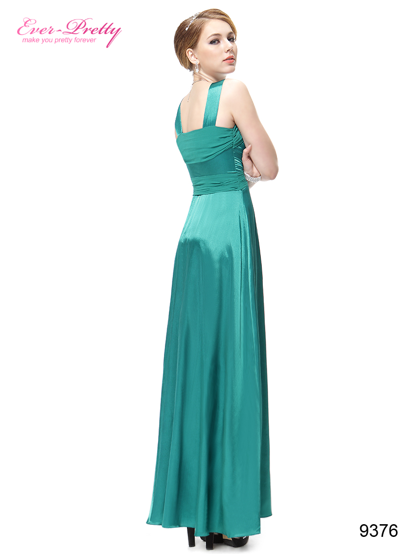 Charming Pleated V Neck Crystal Beads Greens Evening Prom Gowns 09376 