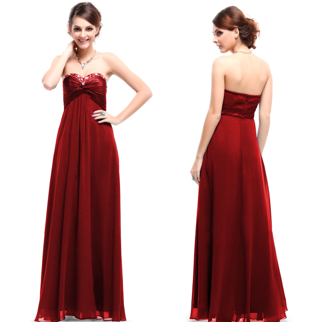 Rhinestones Sequin Sweetheart Neckline Red Formal Dress 09568 AU Size ...